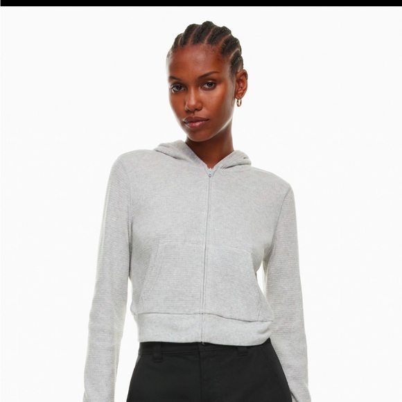 Aritzia// TNA Waffle Zip Hoodie - Picture 3 of 6